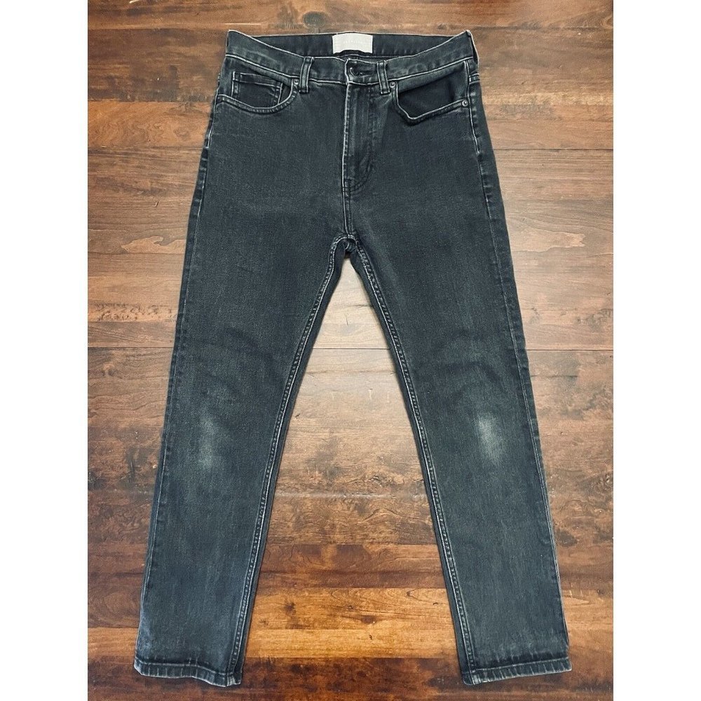 Everlane Womens Size 26 Jeans Washed Black Skinny Mid Rise Classic Faded Cropped